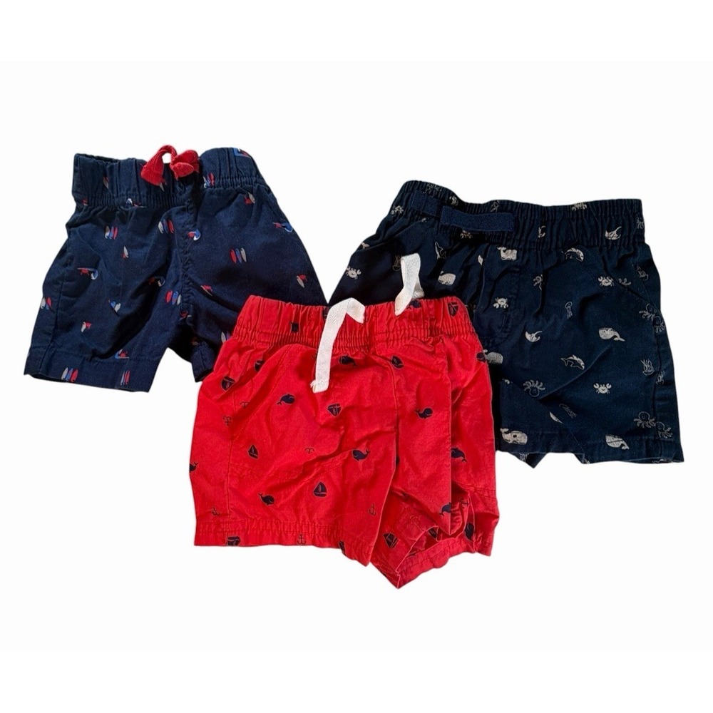 Carter's  and Garanimal BRANDS Shorts Baby Boy Size 6‎ Month (Lot of 3)